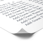 ピンクの真夏フローラブライダルシャワーシーティングチャート ポスター (角)