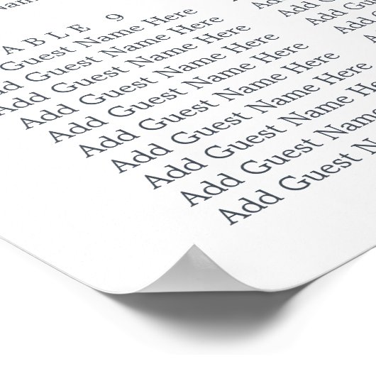 ピンクの真夏フローラブライダルシャワーシーティングチャート ポスター (角)