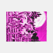 ピンクの真夜中のユニコーンのフリースブランケット フリースブランケット (正面(横))