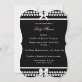 ピンクの真珠かわいい赤ちゃんシャワー女の子ブラックエスニック 招待状 (裏面)