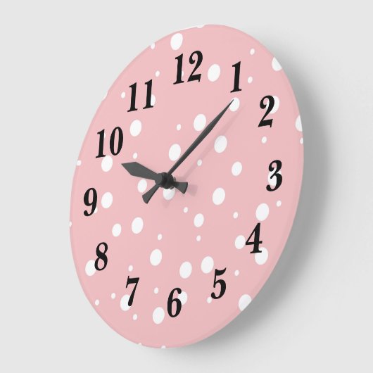 ピンクの真珠のパターン大きな時計 ラージ壁時計 (傾斜)