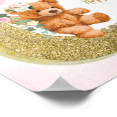 ピンクの真珠の赤ちゃんシャワーおしゃぶり狩りポスター ポスター (角)