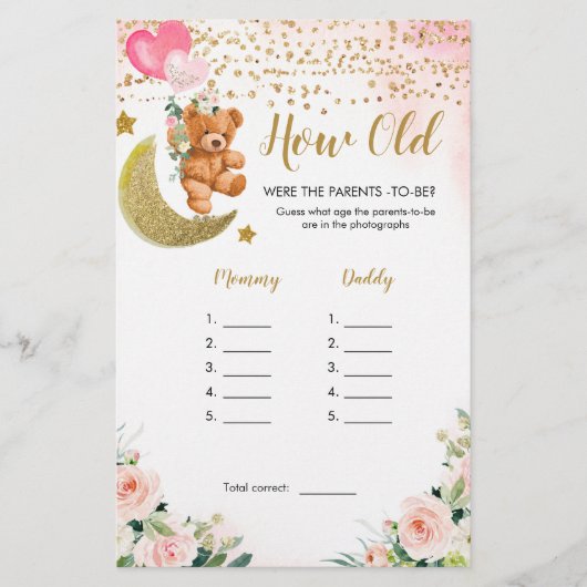 ピンクの真珠の赤ちゃんシャワーどのように両親だった (正面)