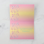 ピンクの真珠及びかわいらしいパステルのサンキューカード サンキューカード (内部)