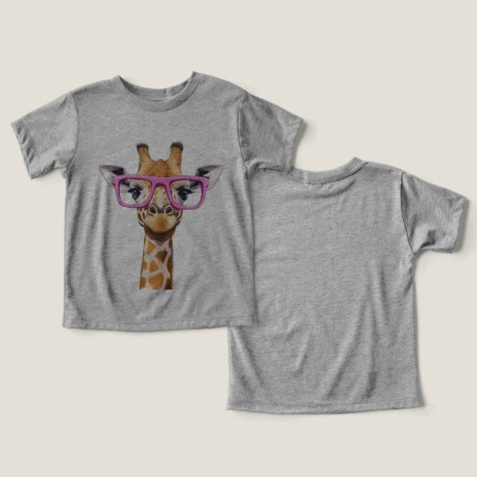 ピンクの眼鏡でキリン (デザイン正面&裏面)