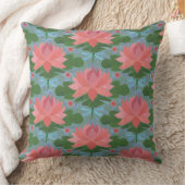 ピンクの睡蓮とトンボ枕、クッション クッション (ブランケット)