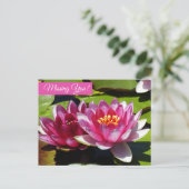 ピンクの睡蓮はがき ポストカード (スタンド正面)