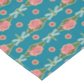 ピンクの睡蓮ブルー淡い色のトンフライティール（緑がかった色） テーブルクロス (アングル)