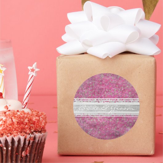 ピンクの矢エレガント印 ラウンドシール (パーティー)