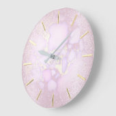 ピンクの石 ラージ壁時計 (傾斜)