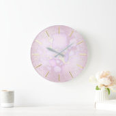 ピンクの石 ラージ壁時計 (ホーム)