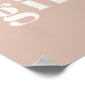 ピンクの砂岩タイポグラフィベビーシャワーカードギフト ポスター (角)