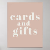 ピンクの砂岩タイポグラフィベビーシャワーカードギフト ポスター (正面)