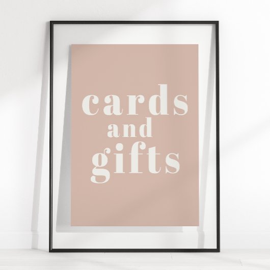 ピンクの砂岩タイポグラフィベビーシャワーカードギフト ポスター