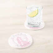 ピンクの砂岩ドリンク結婚コースター「ありがとう」 コースター (側面)