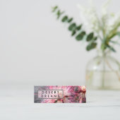 ピンクの砂漠の妖精のダスターワイルドフラワーの写真の旅行 スキニー名刺 (スタンド正面)