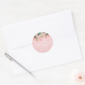 ピンクの砂漠の花の結婚式 ラウンドシール (封筒)