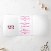 ピンクの砂漠の花びら 三つ折りカード (内部)