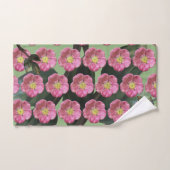 ピンクの砂漠バラのバラの台所タオル ハンドタオル (ハンドタオル)