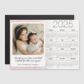 ピンクの磁気ホリデークリスマスカードカスタムの写真 (正面/裏面)