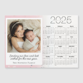 ピンクの磁気ホリデークリスマスカードカスタムの写真