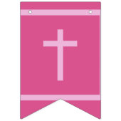 ピンクの神が4つの手紙の名前の洗礼聖餐会 バンティングフラッグ (第1の旗)