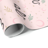 ピンクの神秘的な天空のヘビ ラッピングペーパー (ロールコーナー)