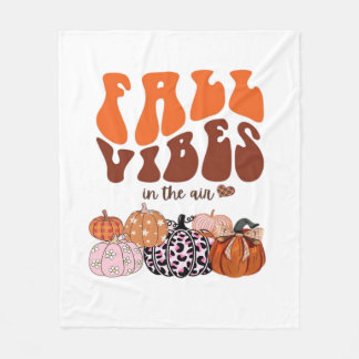 ピンクの秋のかぼちゃTシャツ かわいいオートムングラフィック フリースブランケット