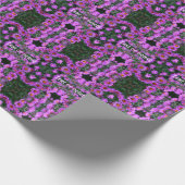 ピンクの秋のアスターの花パーソナライズされた ラッピングペーパー (角)