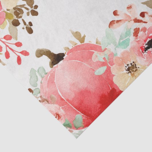 ピンクの秋のカボチャと花の秋デコパージュ 薄葉紙 (詳細)