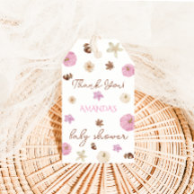 ピンクの秋のカボチャのベイビーシャワーのお礼メッセージ