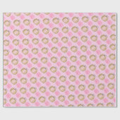 ピンクの秋カボチャと花 ラッピングペーパー (フラット)