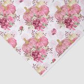 ピンクの秋秋のカボチャと水彩の花 薄葉紙 (詳細)