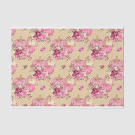 ピンクの秋秋のカボチャと水彩の花 薄葉紙