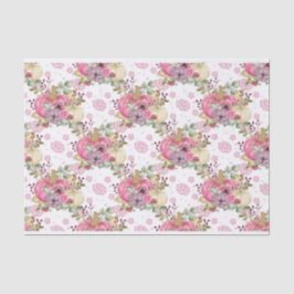 ピンクの秋秋のカボチャと水彩の花 薄葉紙