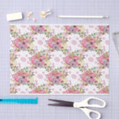 ピンクの秋秋のカボチャと水彩の花 薄葉紙 (クラフト)