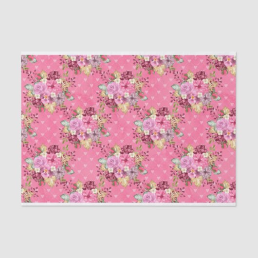 ピンクの秋秋のカボチャと水彩の花 薄葉紙 (正面)