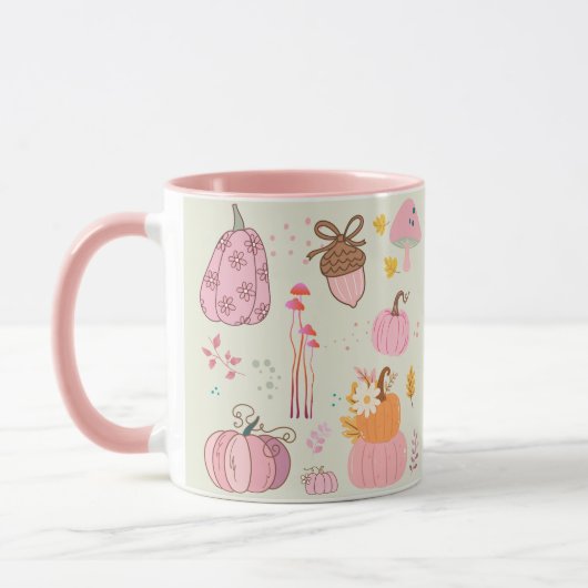 ピンクの秋 マグカップ (左)