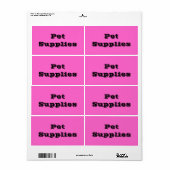 ピンクの移動ラベルのペット用品 ラベル (フルシート)