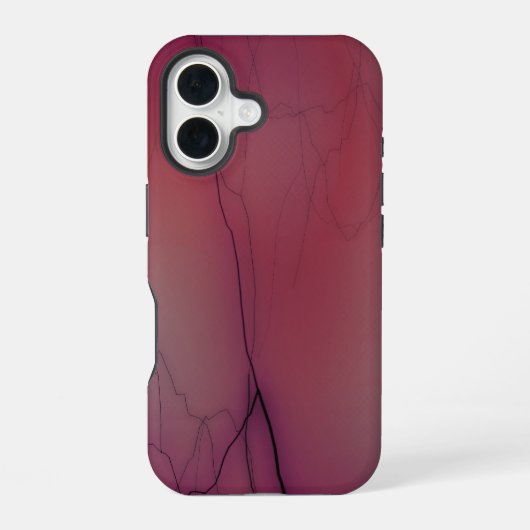 ピンクの稲妻 iPhone 16ケース (裏面)
