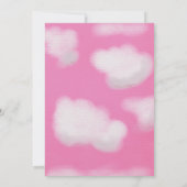 ピンクの空とフワフワの雲の誕生日 招待状 (裏面)