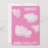 ピンクの空とフワフワの雲の誕生日 招待状 (裏面)