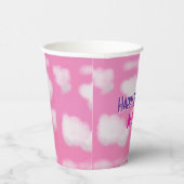 ピンクの空とフワフワの雲の誕生日 紙コップ (右)