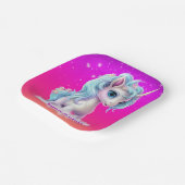 ピンクの空にユニコーン鮮やかを ペーパープレート (傾斜あり)