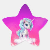 ピンクの空にユニコーン 星シール (正面)