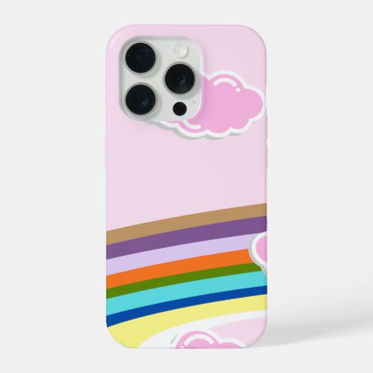 ピンクの空の虹 iPhoneケース (裏面)