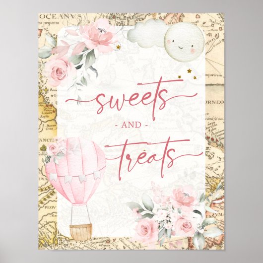 ピンクの空気バルーンは彼女は優しい甘いお菓子 ポスター (正面)