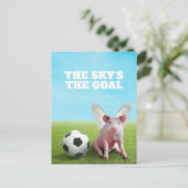 ピンクの空飛ぶ豚 サッカー ユーモア 励ましの名言 ポストカード (スタンド正面)