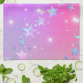 ピンクの空 キッチンタオル (折り畳み)