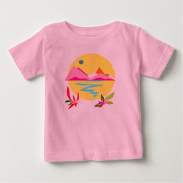 ピンクの空 ベビーTシャツ